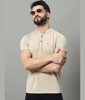 OGEN Pack of 1 Cotton Blend Regular Fit Men's T-Shirt ( Beige )