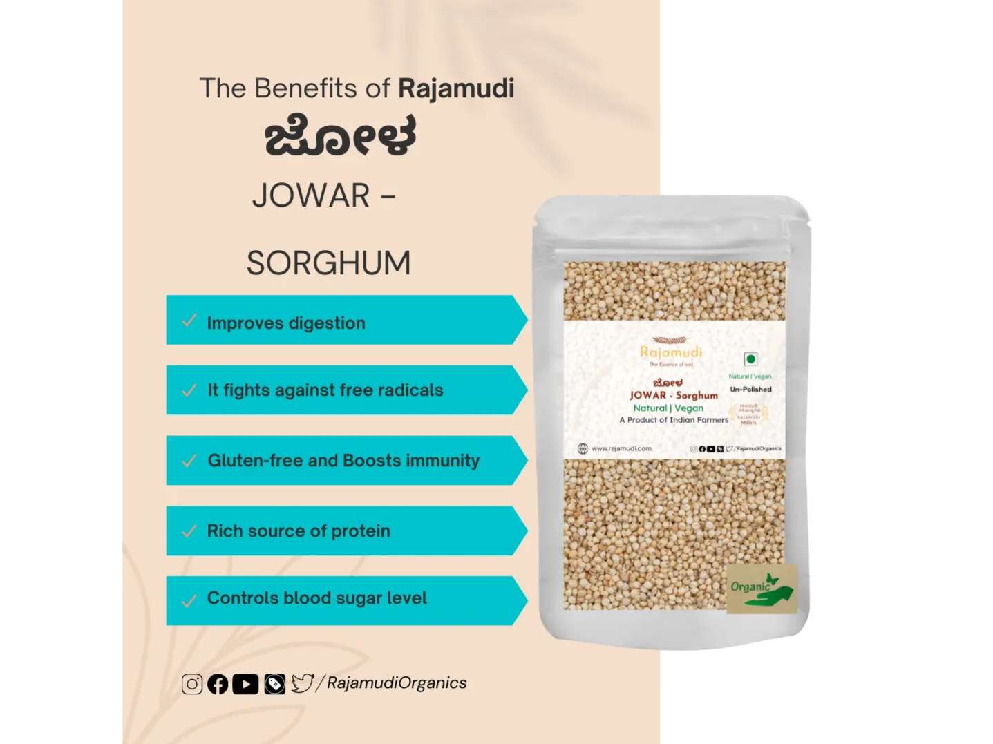 JOWAR - Sorghum - 500 Gram