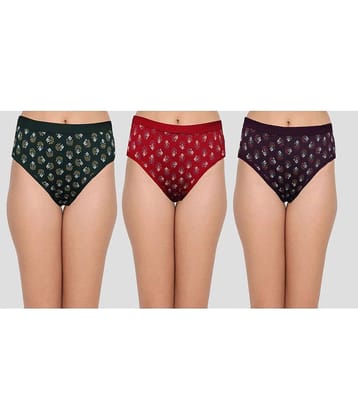 Elina Pack of 3 Cotton Printed Women's Hipster ( Multicolor )