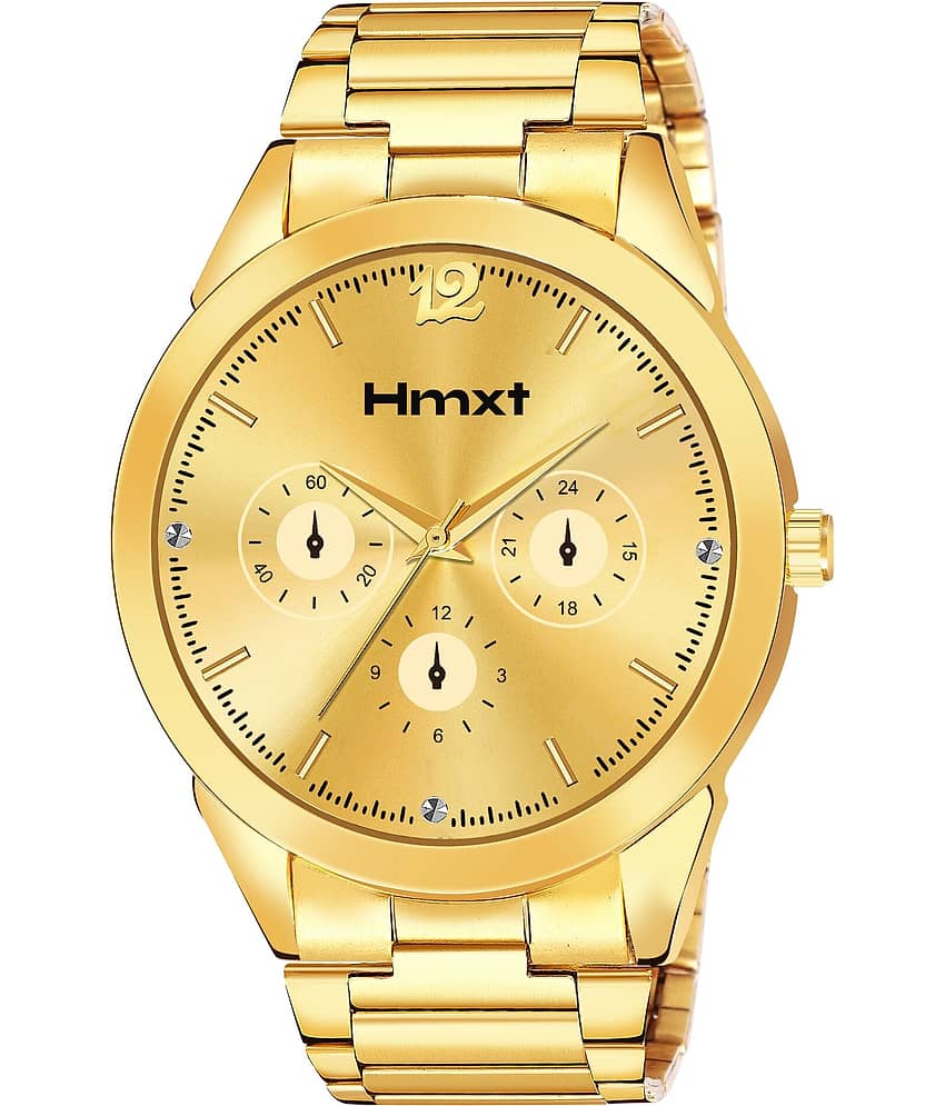 HMXT Gold Stainless Steel Analog Men's Watch