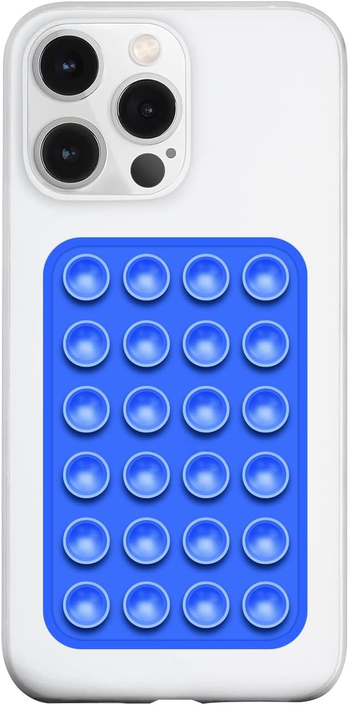 EDNITA Suction Phone Case, Phone Suction Sticker, Silicone Suction Phone Case for Hands-Free Mobile Accessory Holder Grip, Video Phone Accessory Compatible Mirror, Shower-(Blue) EDNITA Suction Phone Case, Phone Suction Sticker, Silicone Suction Phone Cas