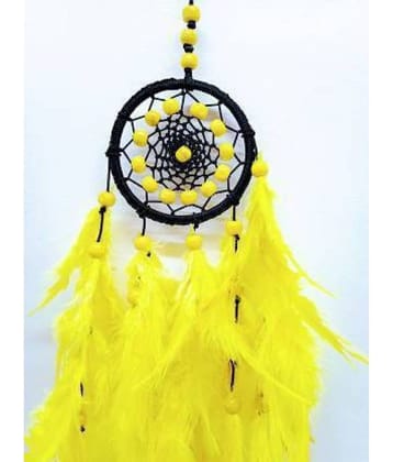 new lucky Feather Yellow Dream Catcher - Pack of 1 ( X cms )