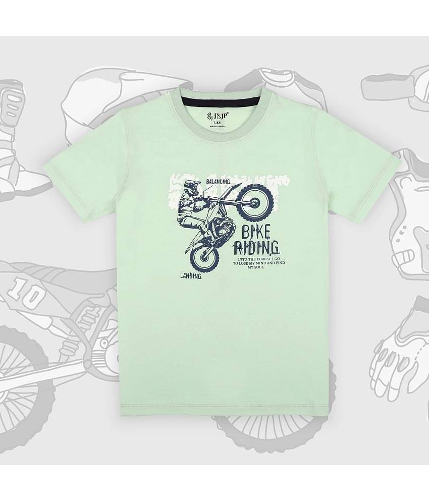 J&JP Pack of 1 Boys Cotton Blend T-Shirt ( Green )