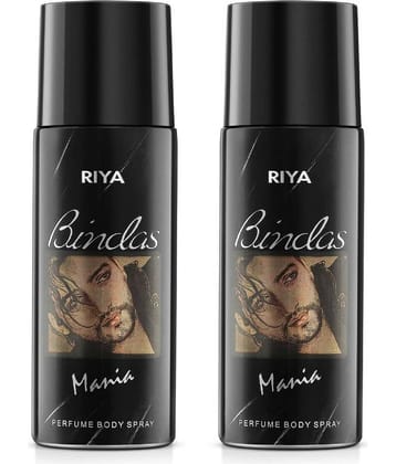 RIYA Bindas Deodorant 150 Ml Each,Pack Of 2 Body Spray Deodorant - For Men, 300 ml