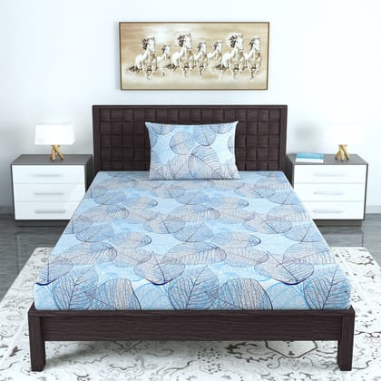 Blue Dry Leaves Texture Single Bedsheet-Single / Angel Falls / SN1305