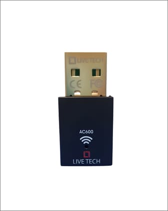 Live Tech WD 04-600 Wireless Dual Band USB Adapter WD 04-600 Wireless Dual Band USB Adapter USB Lan Card (Black)