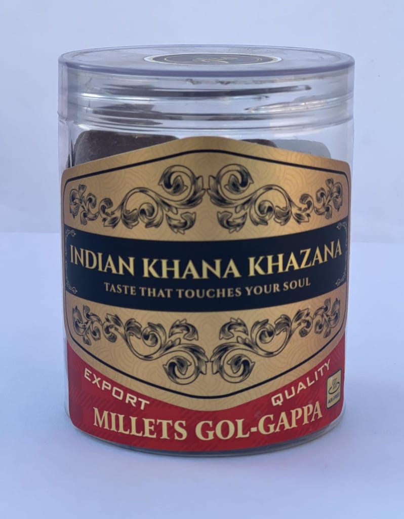 Ready to fry Millets Pani Puri/Pelletes/Gol Gappa | pani puri papad/pellets - Golgappe Packet, 250 grams by INDIAN KHANA KHAZANA