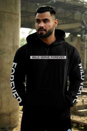 WILD VERVE FOREVER OVERSIZED HOODIE (BLACK)-S