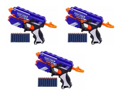 Braintastic Blaze Storm Toy Gun with Safe Foam Bullets Fun Target Shooting Game for Kids (Pack of 3)