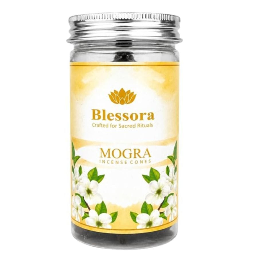 Dhoop Cones for Home – Premium Masala Incense Cones with Long Lasting Fragrance for Puja, Meditation & Yoga (35 Units (Mogra)