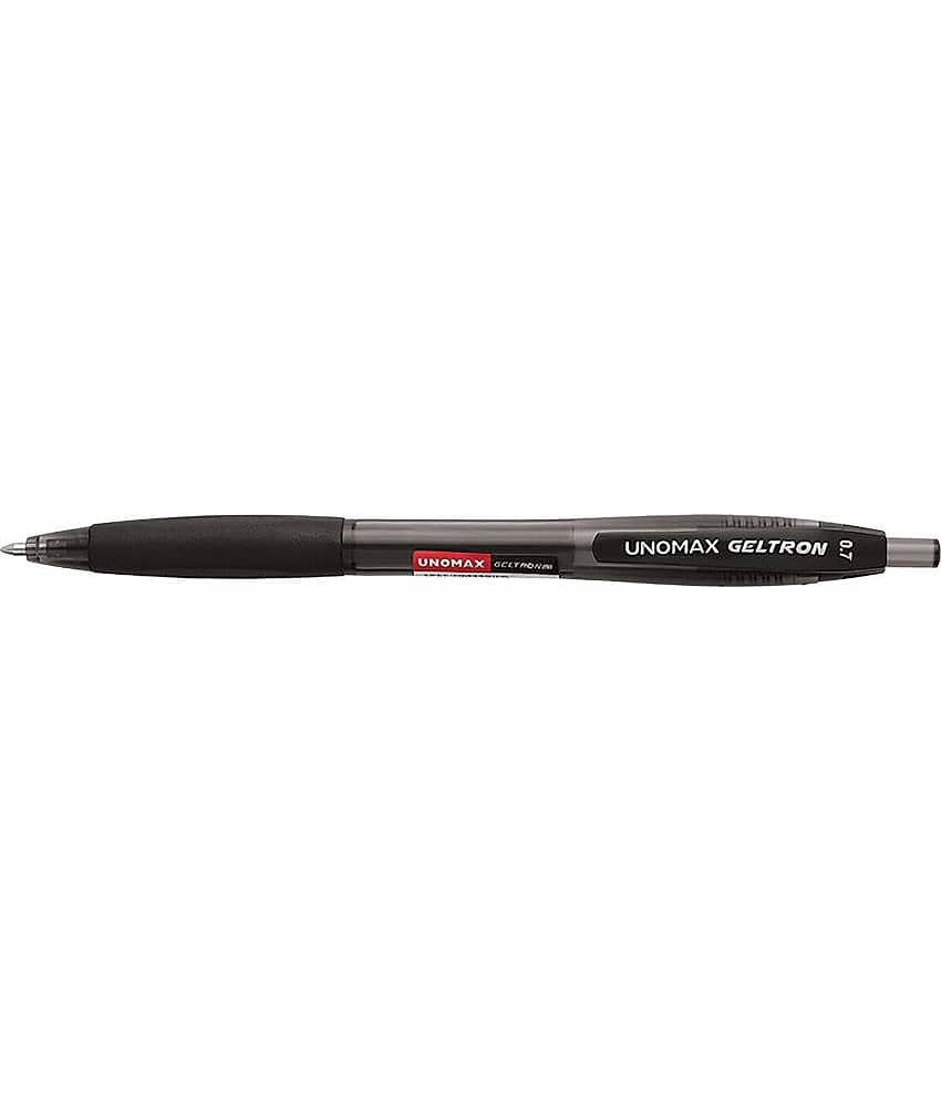 Unomax Geltron Retractable Gel Pen Black Gel Pen (Pack Of 20, Black)