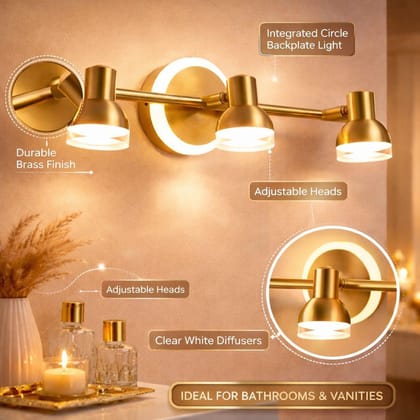 SPARKWORLD Swing Arm Wall Light Wall Lamp With Bulb | Colour: 3-Head