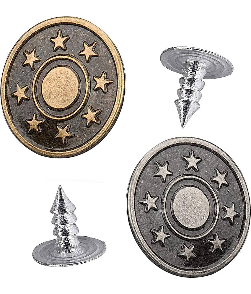 Jeans Buttons, 10 Sets Jean Buttons Replaceable Can Adjust The Waist Size to Make it Fit Perfectly, No Sew Metal Pants Buttons, Suitable for Men Women and Children's Jeans and Jean Jacket