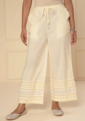 CREAM SCHIFFLY BORDER PANT-S