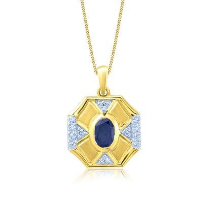 Senco Gold Armour Fashion Men Diamond Pendant (2.6 gram / 0.24 Ct / HI-SI / 14K Yellow Gold)