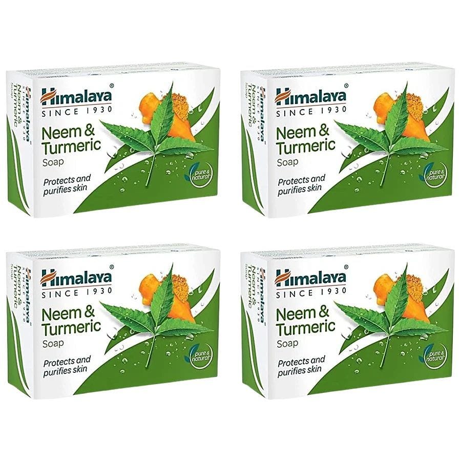 Himalaya Neem & Turmeric Bathing Soap, Cleanses & Purifies Skin, 75 G (Pack Of 4)