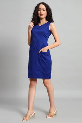 Seamless Shift Dress, Blue-XS