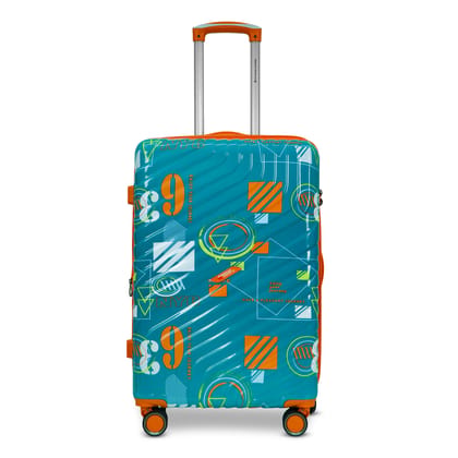 AMERICAN TRAVELLER Urban SF Trolley Bags Single Small Size | Durable Polycarbonate Hard Shell | TSA-Type Lock | 360 degree Disc Spinner Wheels | Expandable Suitcase for Travel (20, Cyan)