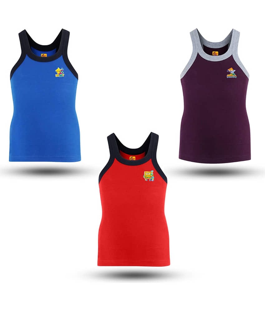 Renox Pack of 3 Boys Cotton Vest ( Multicolor )