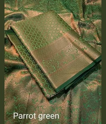 fab woven Art Silk Woven Banarasi saree With Unstitched Blouse Piece ( Mint Green )