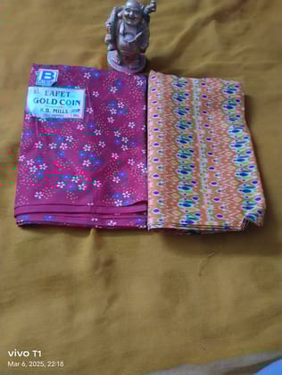 Red Orange Blouse Piece 1 Meter