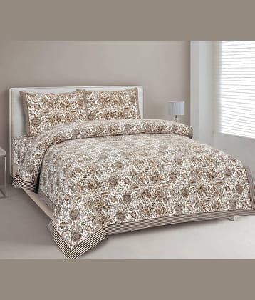 CLOTHORO Cotton 1 Double King Bedsheet with 2 Pillow Covers ( Multicolor )