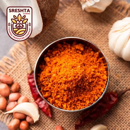 Sreshta Farms Andhra Style Spicy Peanut Chutney Powder Sreshta Farms Andhra Style Spicy Peanut Chutney Powder