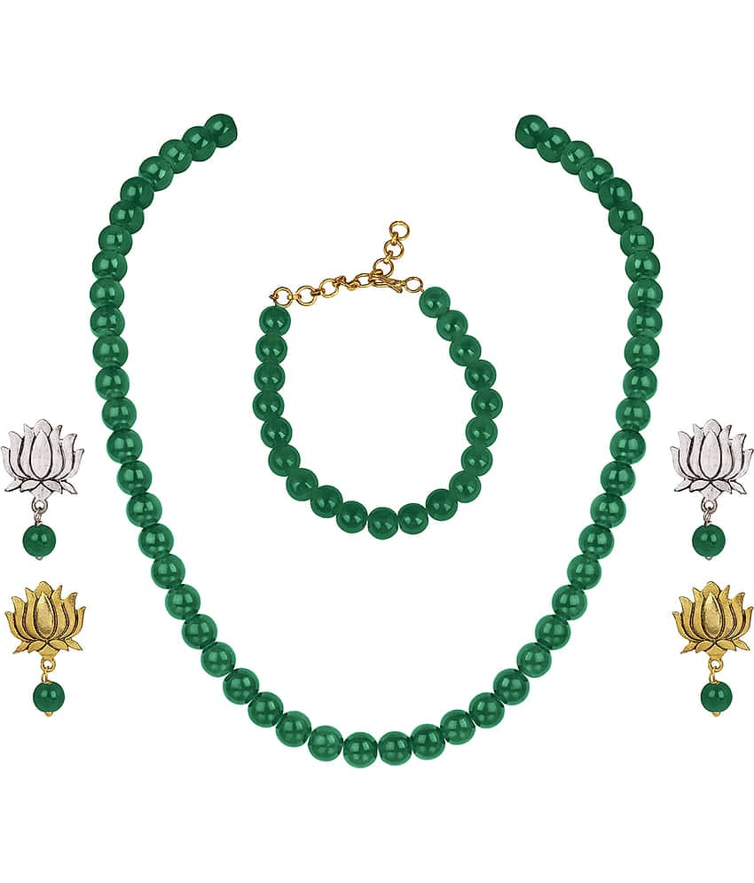 JFL - Jewellery For Less Green Contemporary/Fashion Necklace set Combo Princess