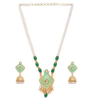 Women's Rose Gold Plated Alloy Necklace & Earings Set-PID47498