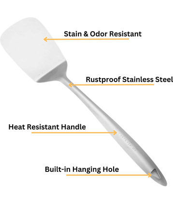 Cutlux Silver Steel Flipper Spatula ( Pack of 1 )