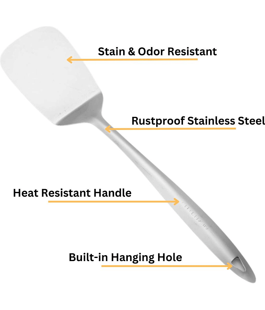 Cutlux Silver Steel Flipper Spatula ( Pack of 1 )