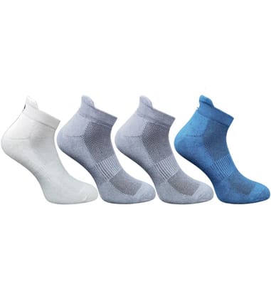 4-Pair Set Unisex Casual Cotton Printed Ankle Length Socks (Multicolor)