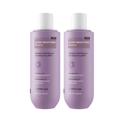 Bare Anatomy Ultra Smoothing Shampoo for Dry & Frizzy Hair|Restores Smoothing & Texture|Sulphate & Paraben Free|Powered By Carbohydrate Complex & Niacinamide|Vegan|For Men & Women|250ml (Pack of 2) Bare Anatomy Ultra Smoothing Shampoo for Dry & Frizzy Ha Bare Anatomy Ultra Smoothing Shampoo for Dry & Frizzy Hair|Restores Smoothing & Texture|Sulphate & Paraben Free|Powered By Carbohydrate Complex & Niacinamide|Vegan|For Men & Women|250ml (Pack of 2) Bare Anatomy Ultra Smoothing Shampoo for Dry & Frizzy Ha