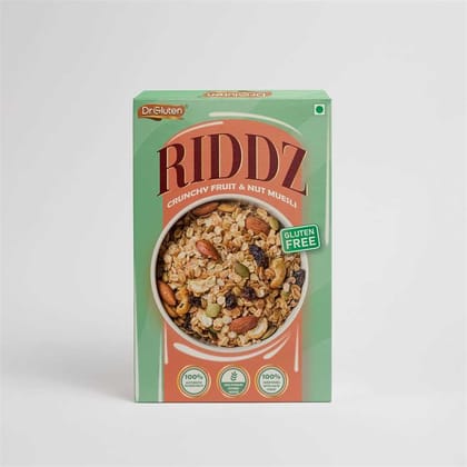DR GLUTEN RIDDZ CRUNCHY FRUIT & NUT MUESLI