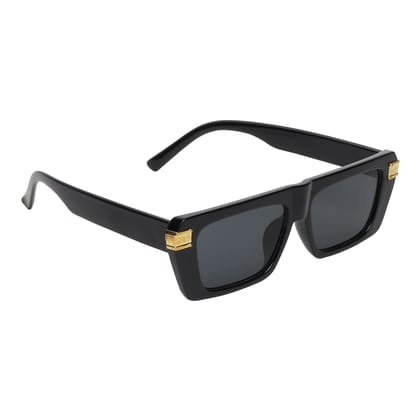 Dervin UV Protection Rectangular Sunglasses for Men & Women-Black