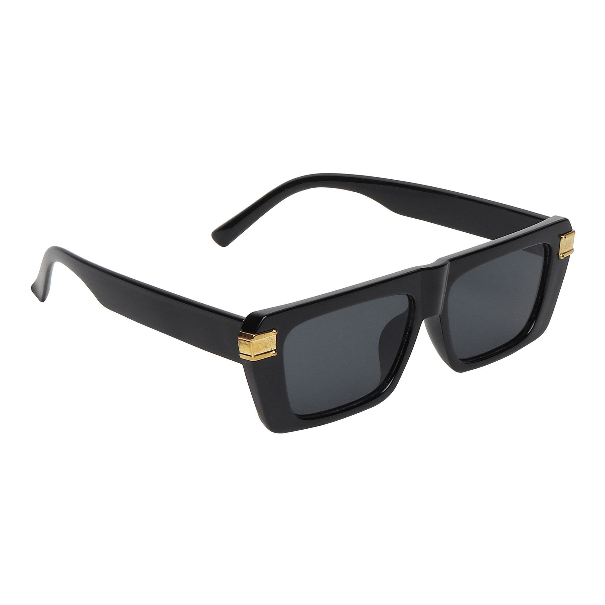 Dervin UV Protection Rectangular Sunglasses for Men & Women-Black