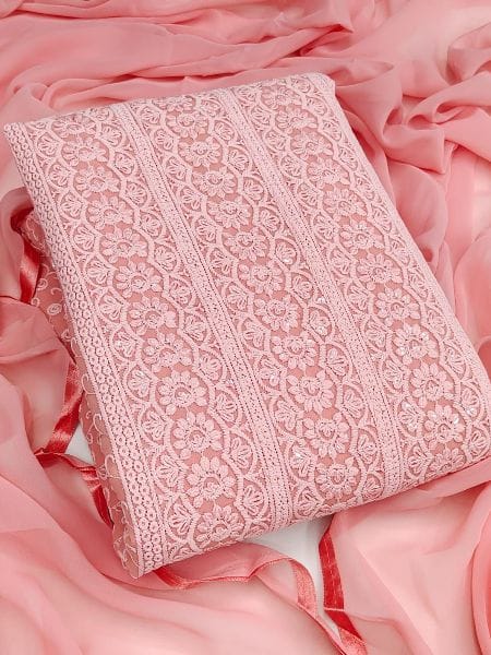 Stylish Sequence Work Dress Material with Heavy Embroidery in Georgette