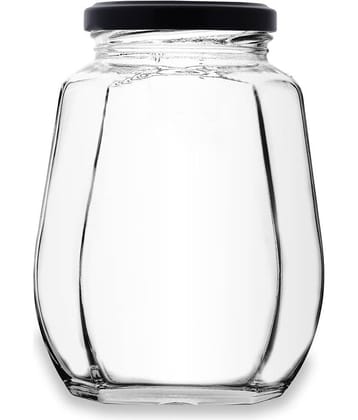CROCO JAR - Black Glass Food Container ( Pack of 1 )