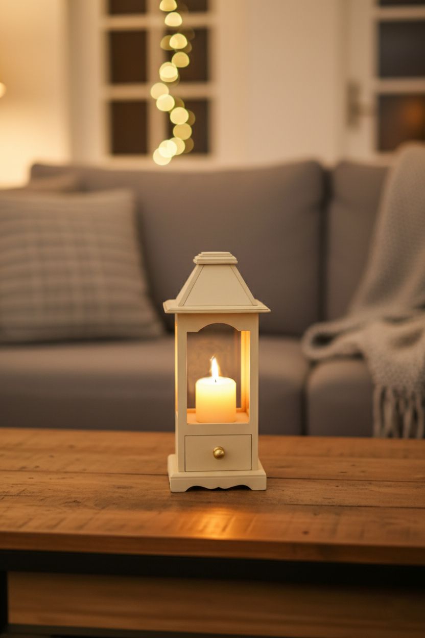Dbeautify's MDF Lantern Candle Holder with Drawer