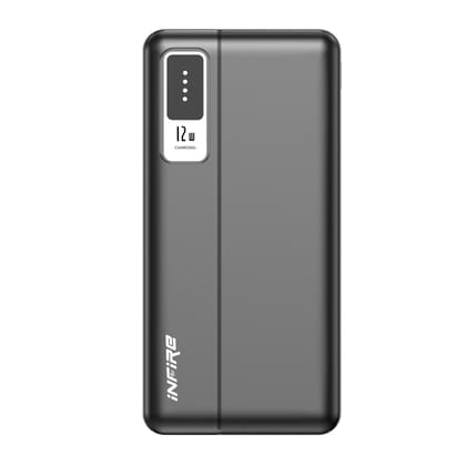 Force 10000mAh Power Bank 12W Fast Charging | Dual USB Output , 1 Micro USB Input, 1Type C Input |LED Indicator, Lightweight| Lithium Polymer Power Bank (Black)-Black