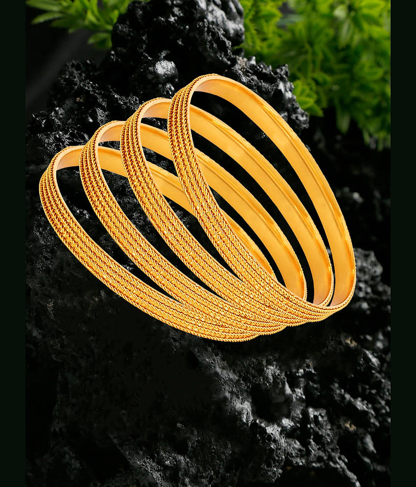 YOUBELLA Gold Bangle Set ( Pack of 1 )