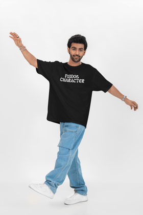 Fizool Character Oversized T-Shirt – Black