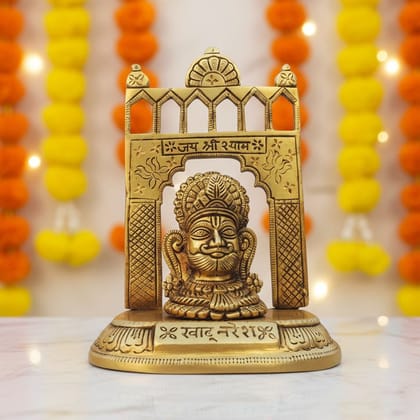 Brass Khatu Shyam God Idol – Shri Shyam Baba Brass Religious Statue, Height : 6.2 Inch (BSMAS1679 E)