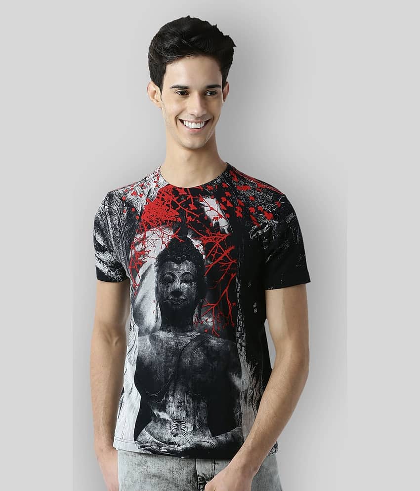 Huetrap Pack of 1 Cotton Regular Fit Men's T-Shirt ( Black )