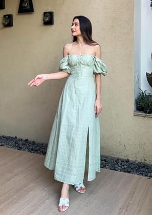 Komal Kapoor in Peony Dress-Green / XS