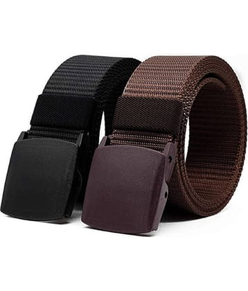 SILKSHOPPING - Multicolor Nylon Men's Casual Belt ( Pack of 2 )