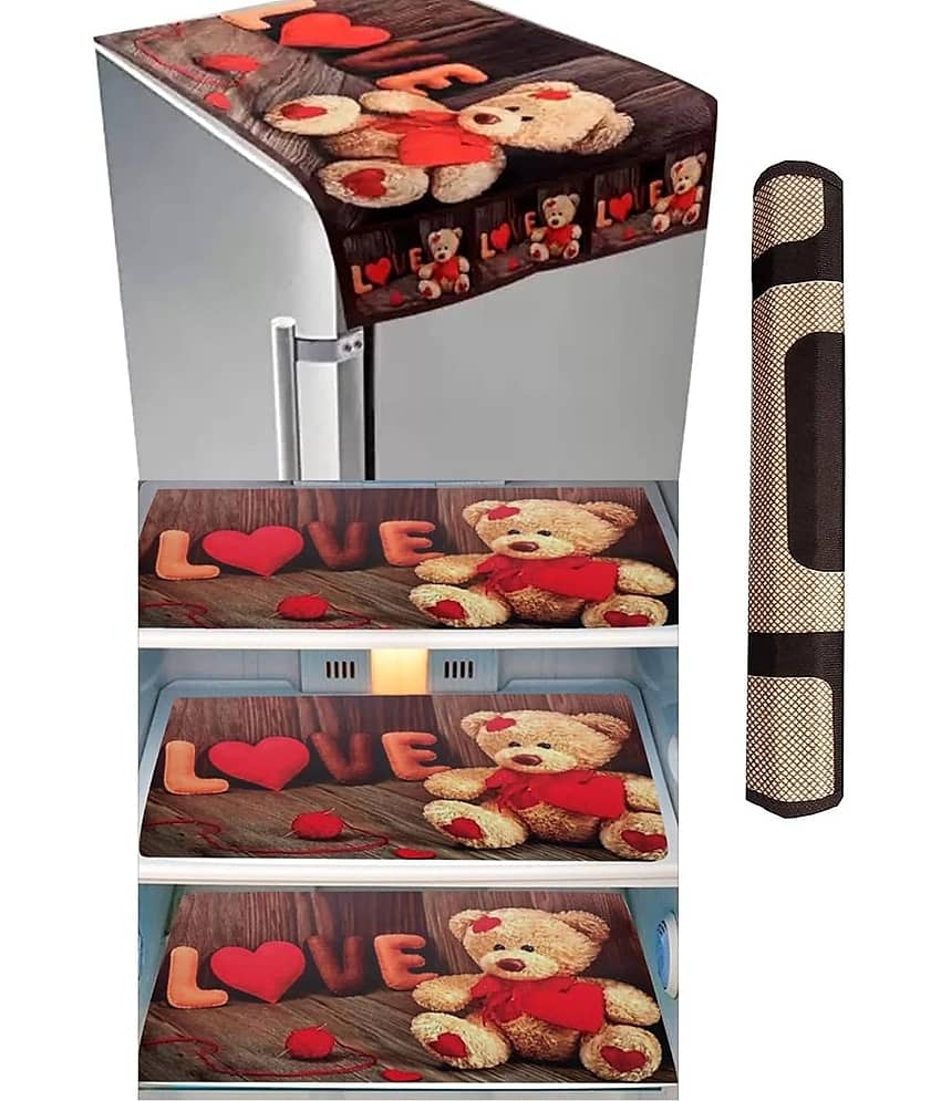 Sanraksshan PVC Floral Fridge Mats ( 40 30 ) Pack of 5 - Multicolor