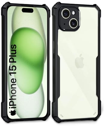 PLUGTECH Slim Shockproof Case | Matte Black Soft | Drop Protection | Precise Cutouts | Premium Mobile Cover for iPhone 15 Plus