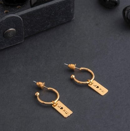 Silver / Gold Plated Open Circle Shaped Droplet LOVE Charm Western Fashion Earring-WER 1611