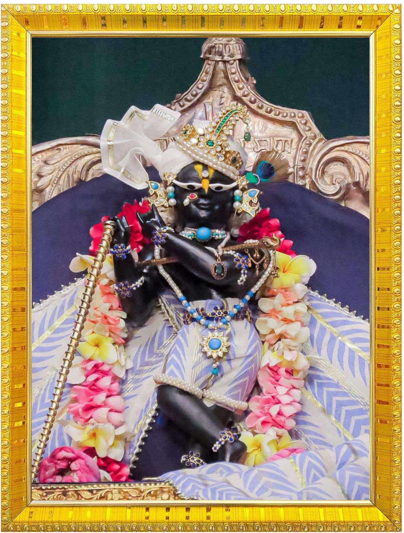 NOKKES Radha Raman Vrindavan Radha Raman Thakur Ji Photo Frames Religious Photo frame 5X7 Inch Photo Frame_QWW23